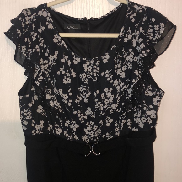Alyx dress black with flower top new size 16 - Picture 2 of 4
